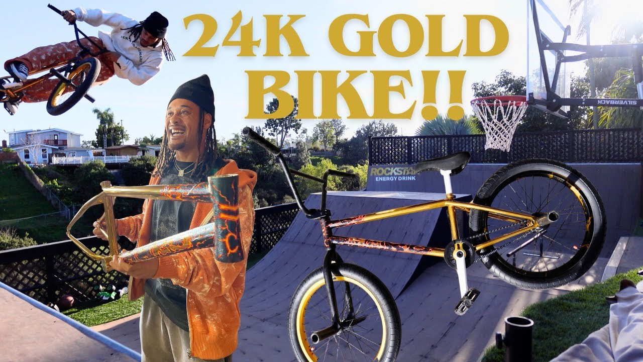 Unboxing & BREAKING in my NEW 24k Gold BMX bike!!