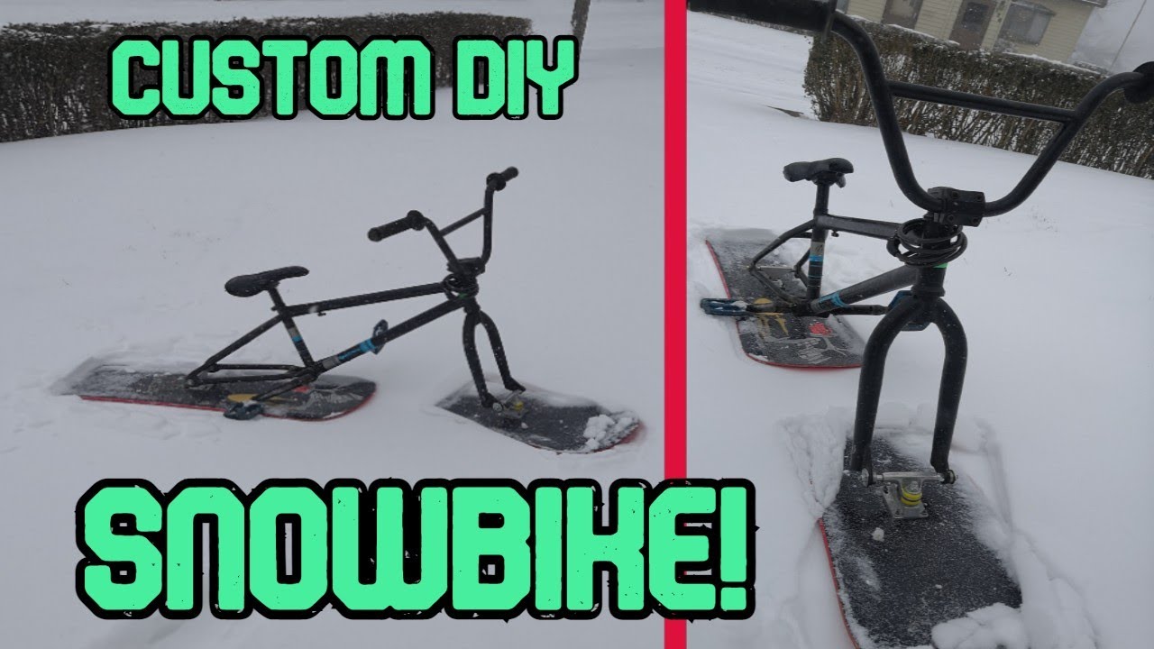 How To Build A SnowBike! & Testing it! BMX + Snowboard