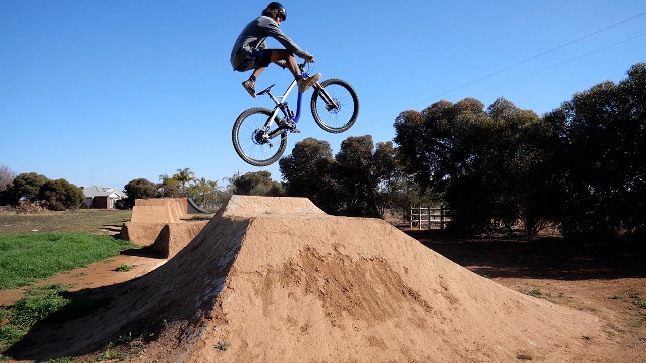 Jumping My Dirt Jumps on a Full Suspension MTB