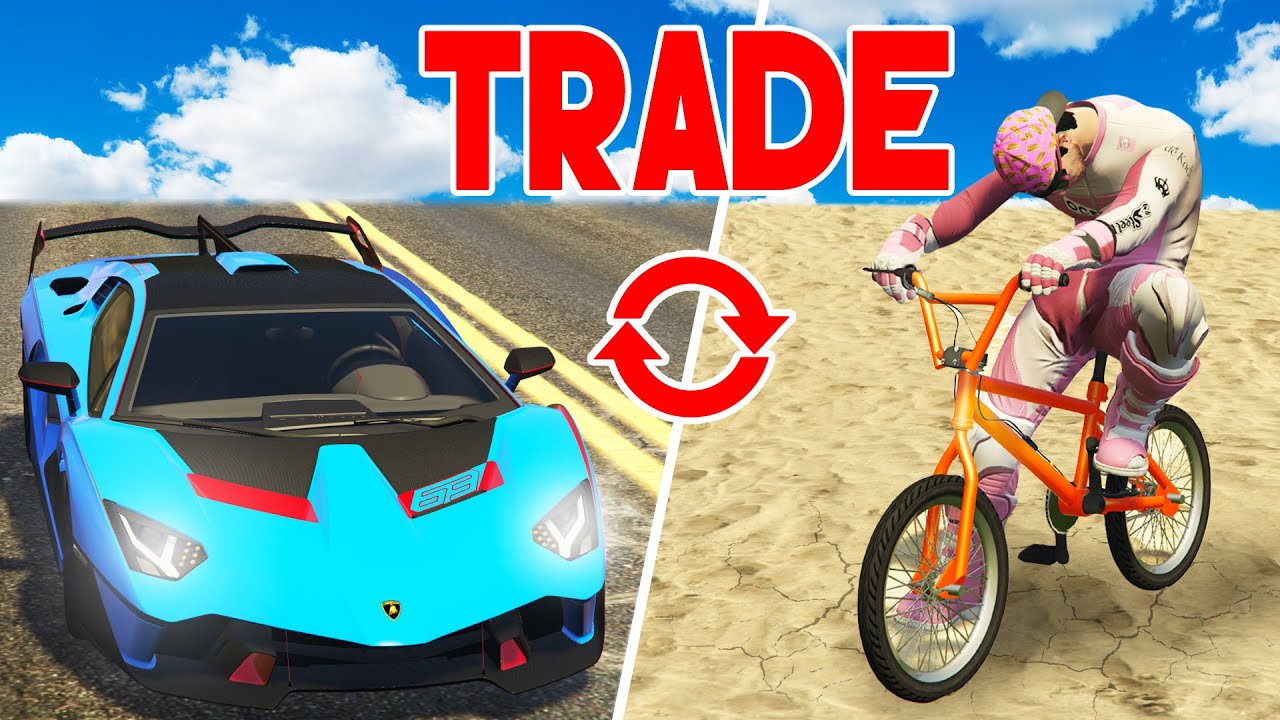 Trading from a BMX to a Lamborghini in GTA 5