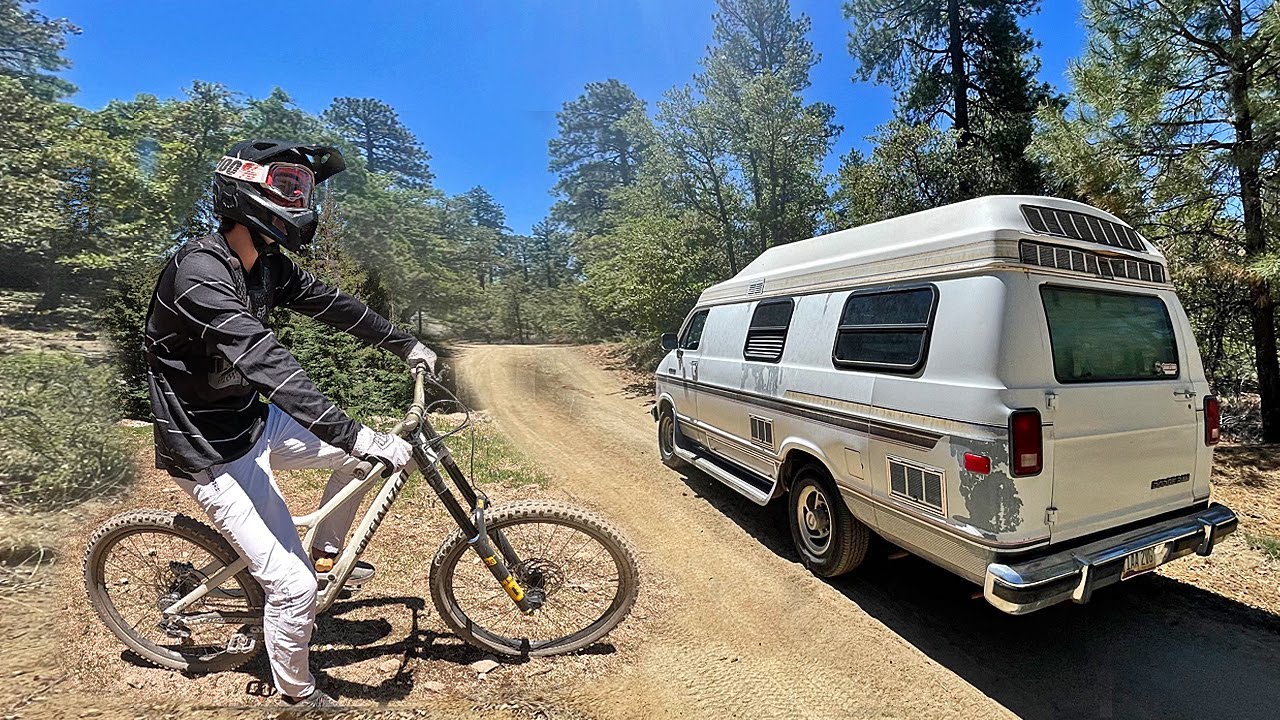 Living out of a Vintage Camper Van & Getting Hurt Riding Mountain Bikes at Sunrise Ski Resort